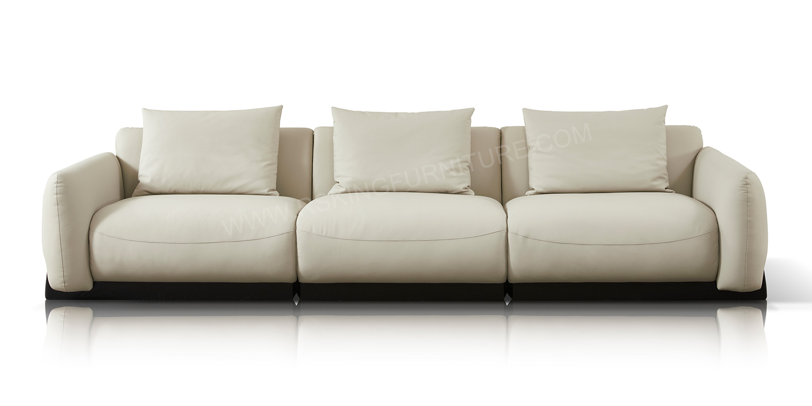 RSK2427 Custom Rounded Nappa Leather Sofa